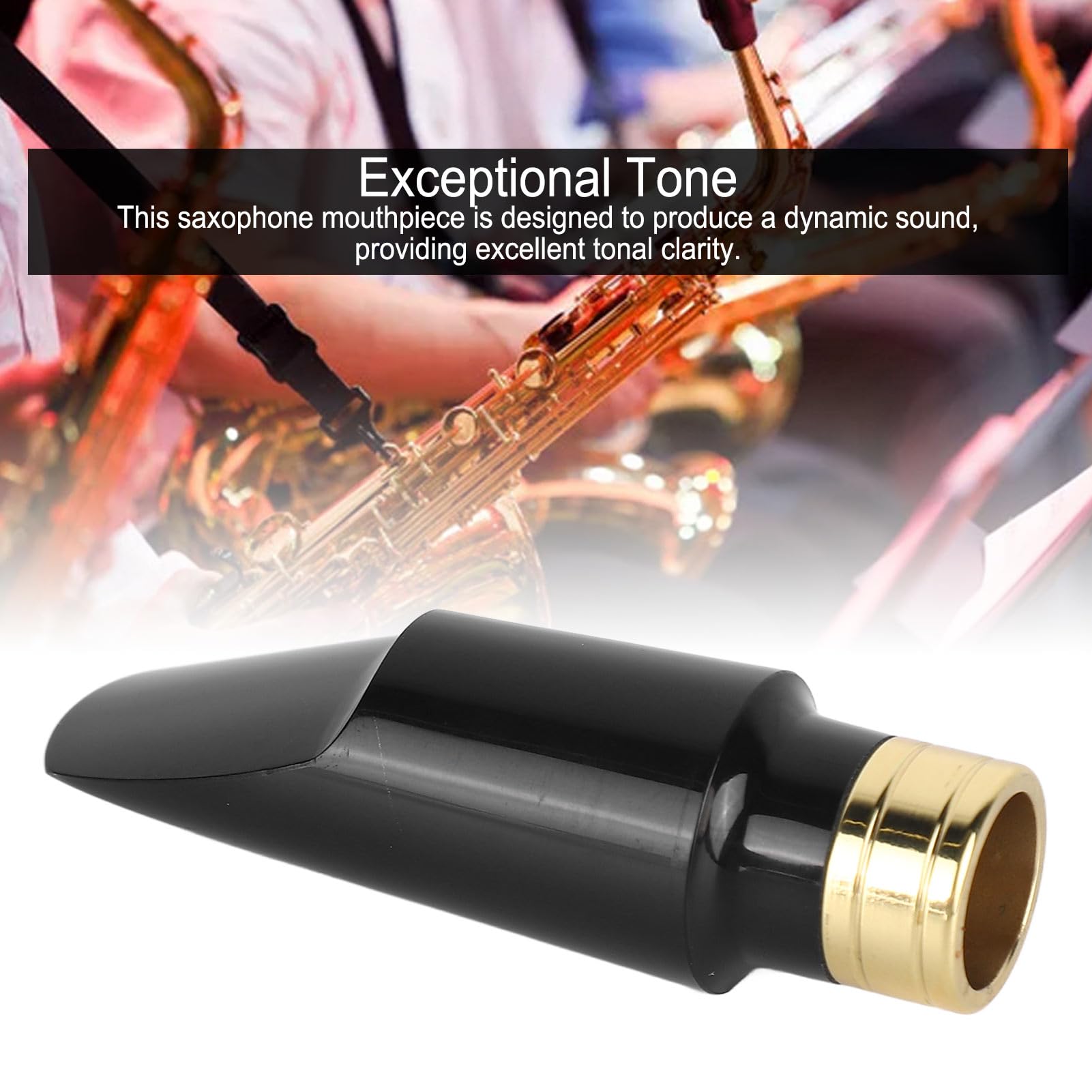 Saxophone Mouthpiece Kit, Soprano Saxophone Mouthpiece, Sax Mouthpiece, Superior T and Playability, Durably ABS & Metal, Universal Fit with Cap and Ligature