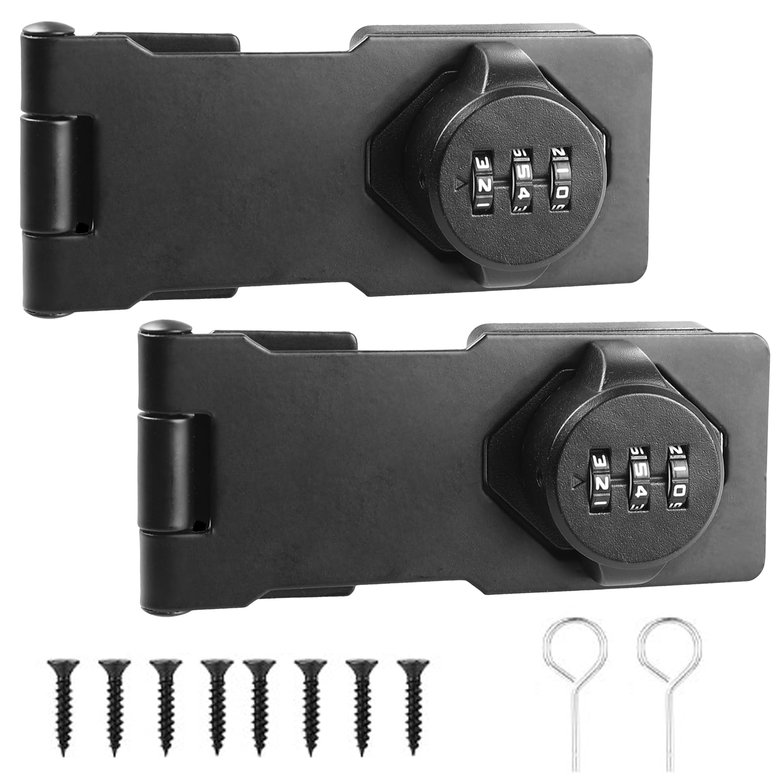 SPORWAY Cerradura de combinación de 2 piezas: Cerradura de seguridad Armario con código digital de 4,5 pulgadas 3 agujeros para casillero, equipaje, armarios (negro)