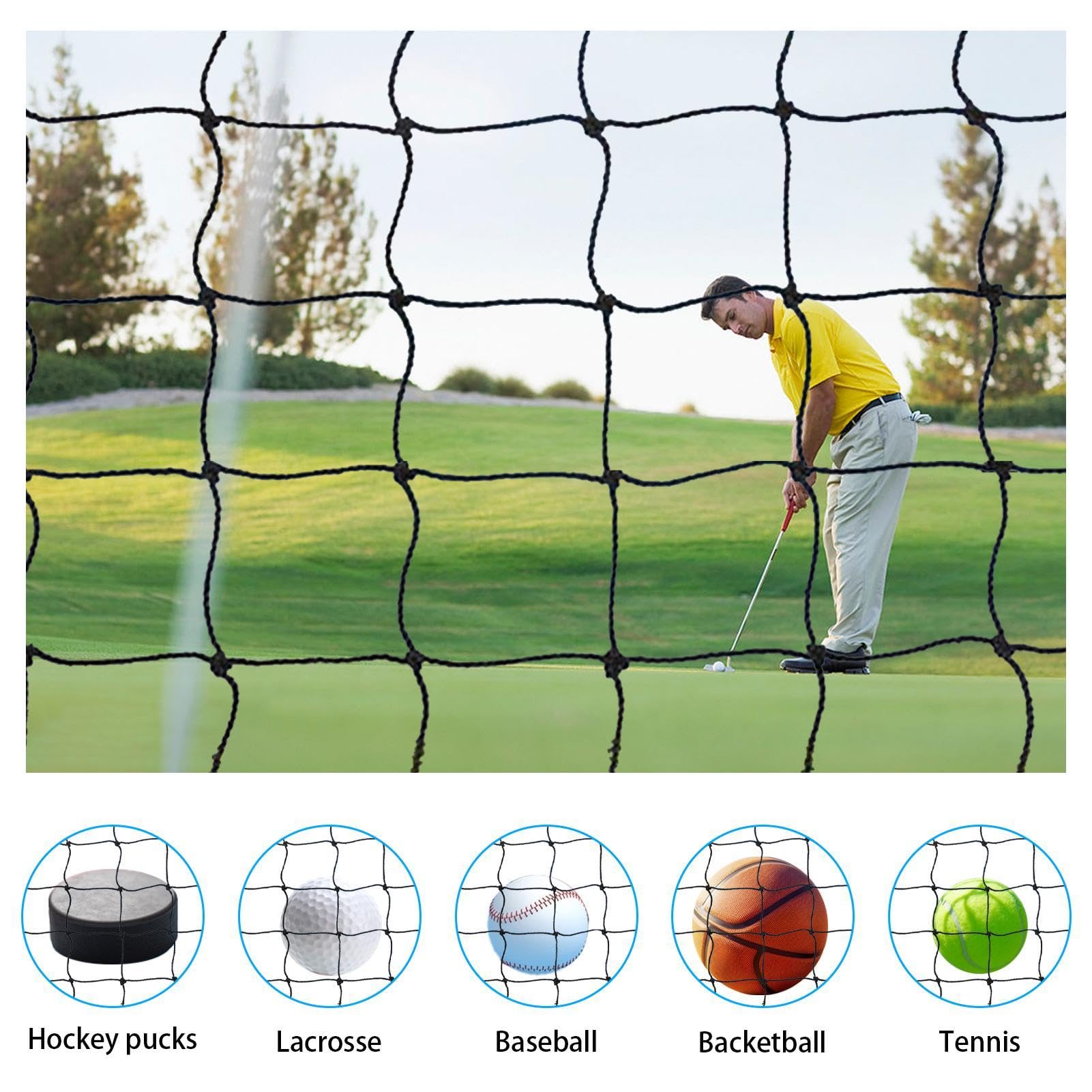 Filet de pratique de golf, filet de frappe, filet d'entraînement de golf pour jardin, Filet de frappe de golf résistant à l'usure pour l'entraînement en plein air, L'entraînement au golf aide à bloque