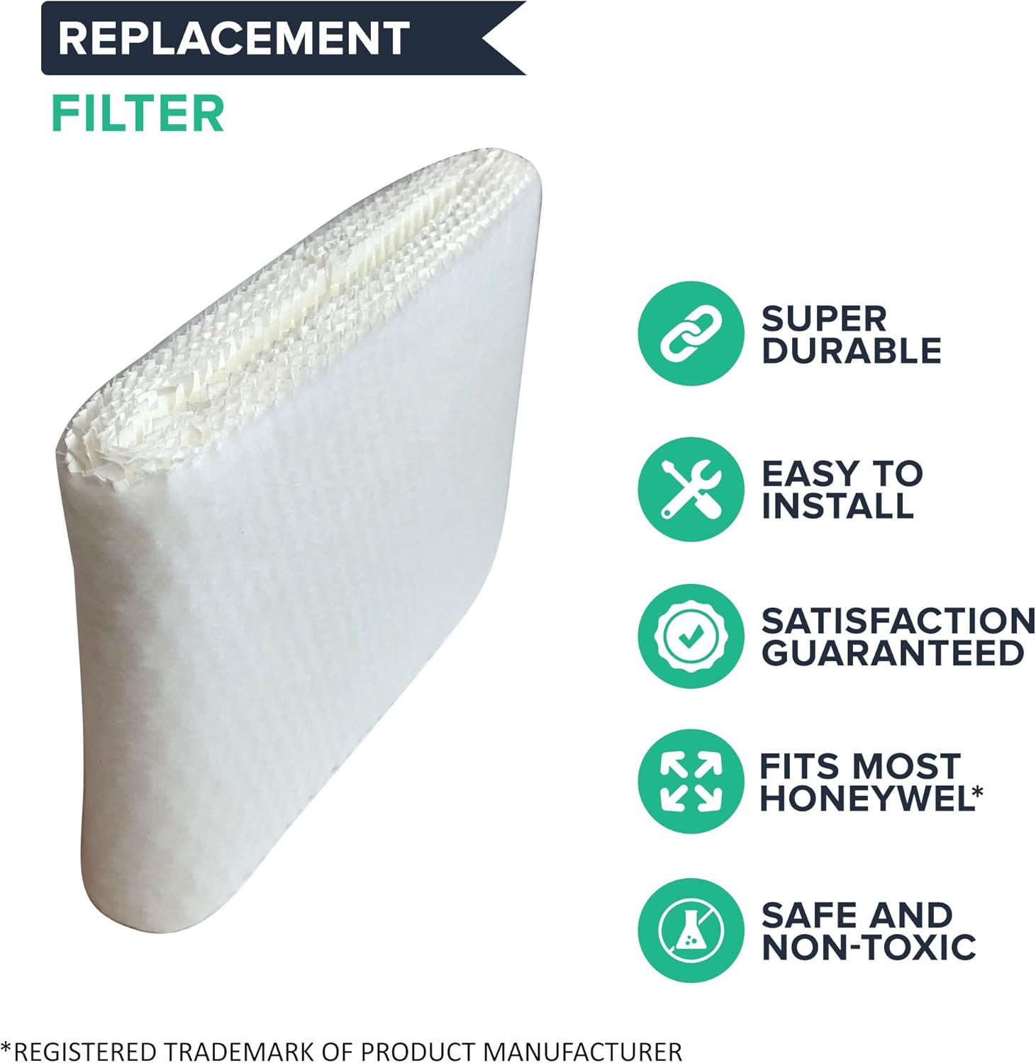 Crucial Air Humidifier Wick Filter Replacement - Compatible with Honeywell Air Filters Part # HAC-504AW, HAC-504 - Models HCM-300T, HCM-305T, HCM-310T, HCM-315T, HCM-350 - Bulk (3 Pack) -