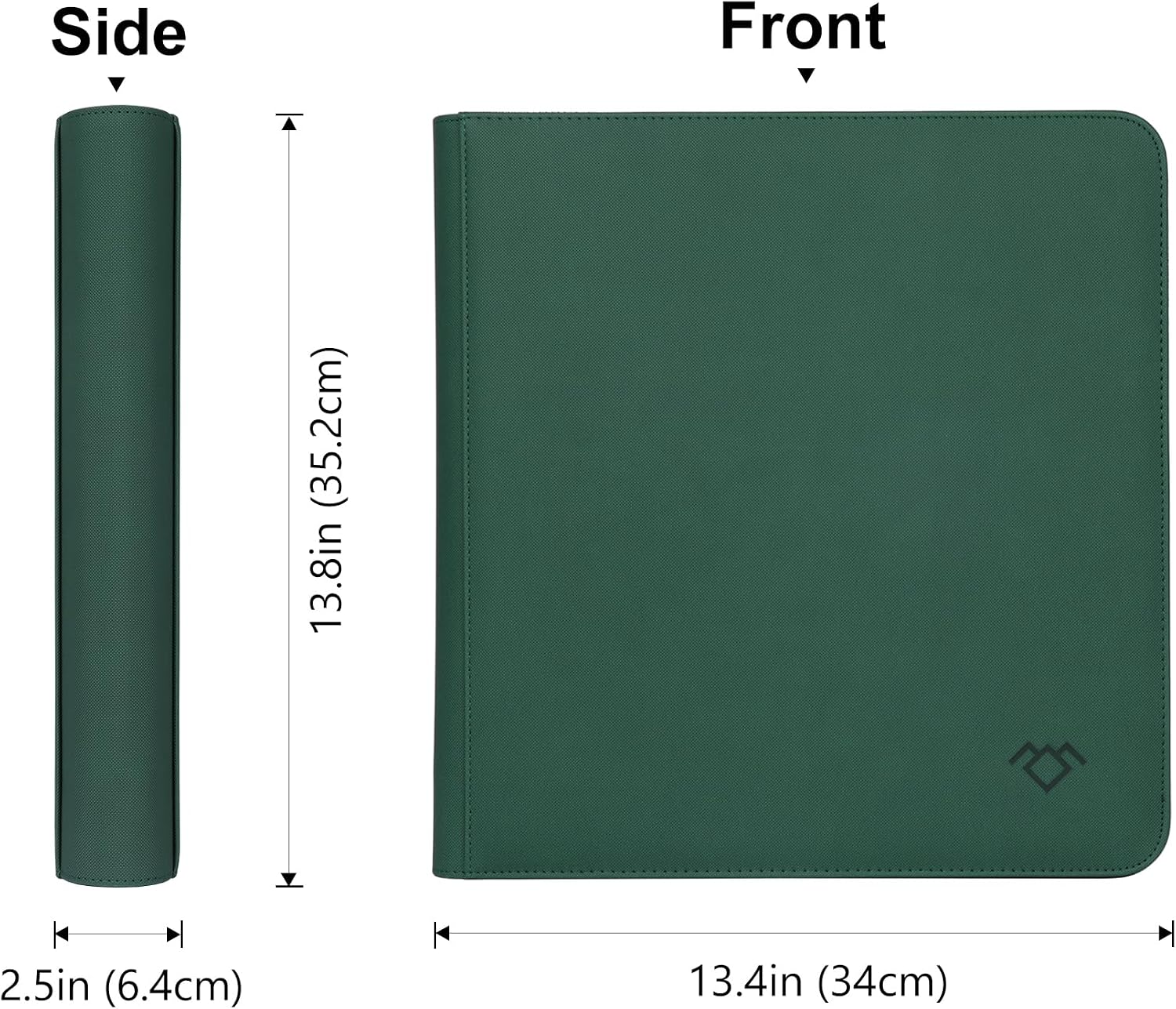 GrinOwl 12 Pocket Trading Card Binder, Fits 912 Trading Cards 900+ Pockets Ringless Trading Card Album Folder for TCG (Green)