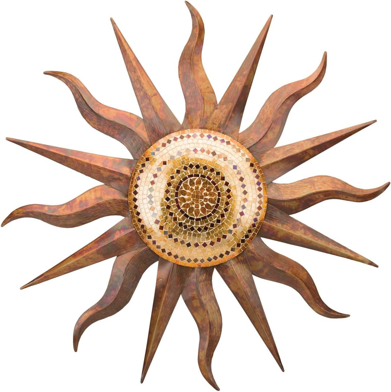 Regal Art & Gift Artisan Large Metal Sun Wall Decor - 30 Inch | Indoor Outdoor Rust-Resistant Sunburst Sculpture | Eye-Catching Metal Sun Wall Art Accent for Patio, Garden, Living Room