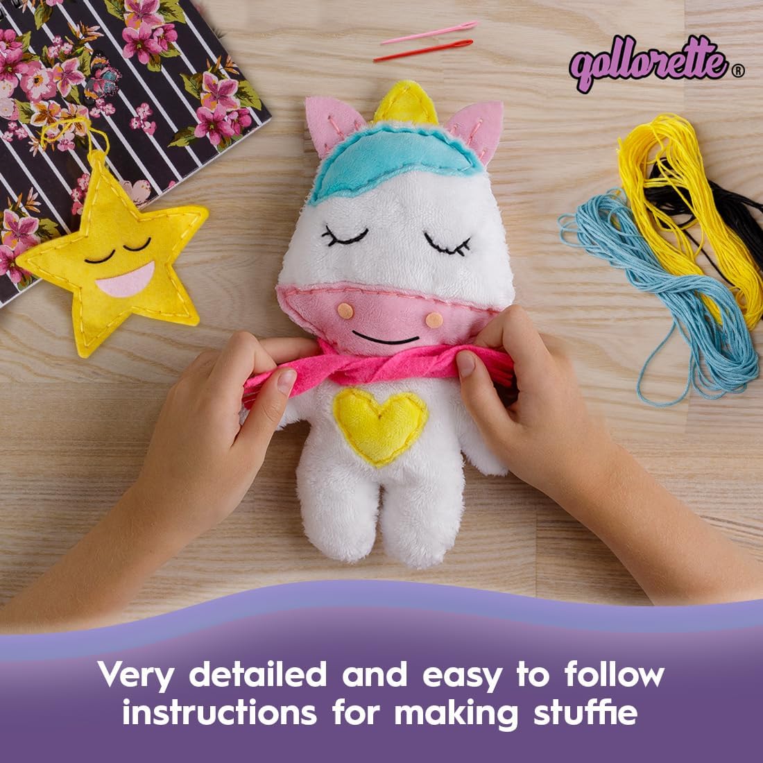 Fur Sewing Kit for Children, Sew Your Own Unicorn Toy Kids' Craft Kit - Sewing Kit for Kids, Learn to Sew & Play