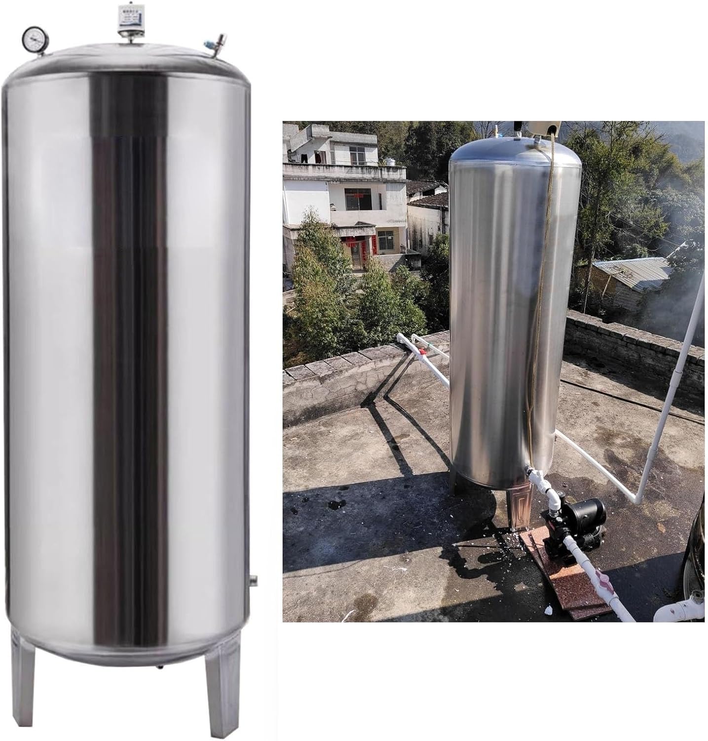 185-Gal Stainless Steel Pressure Tank - 6kg PSI
