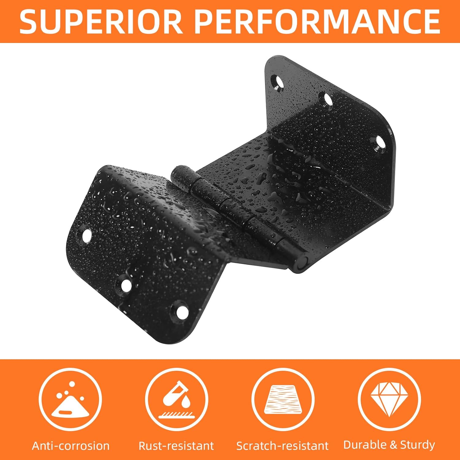 6 Pack Offset Door Hinges, 3.5 Inch Expandable Door Hinges with 5/8'' Radius Corner for Exterior & Interior Doors, Matte Black