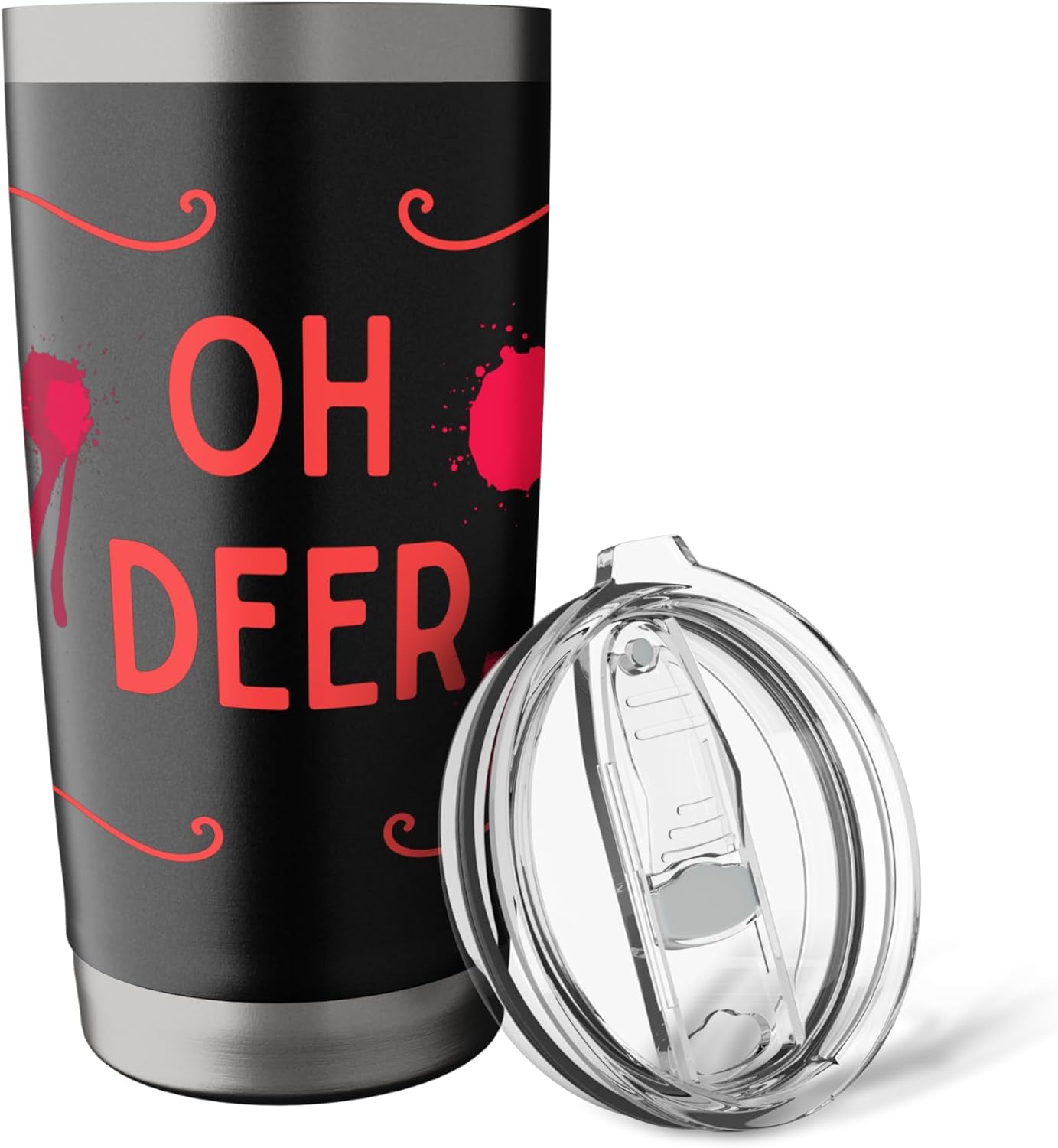 Alastor Radio Demon Oh Deer Blood Splatter Red Stainless Steel Insulated Tumbler - Image 5