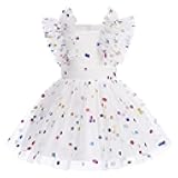 AWIBMK Baby Girls 1st Birthday Outfit Colorful Polka Dots Princess Tutu Dress Cake Smash Clothes for Photo Shoot