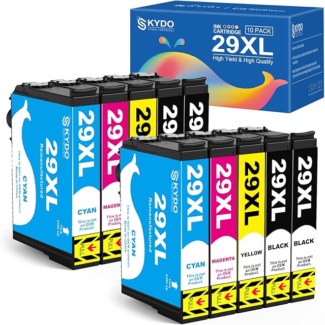 10 Pack 29XL Ink Cartridges Multipack Compatible for Epson 29 XL Ink Cartridges for Epson Expression Home XP-352 XP-342 XP-335 XP-445 XP-442 XP-455 XP-235 XP-452 Printer