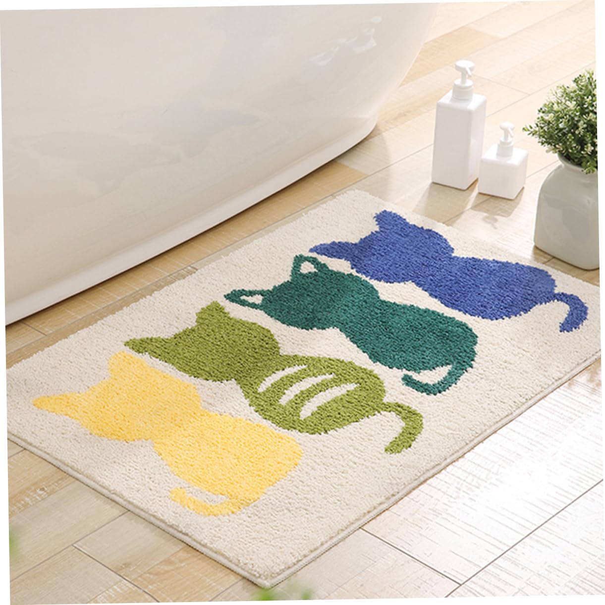 TOPBATHY Tappeto da Bagno Cartoon Antiscivolo 1 Pezzo in Poliestere Tpr