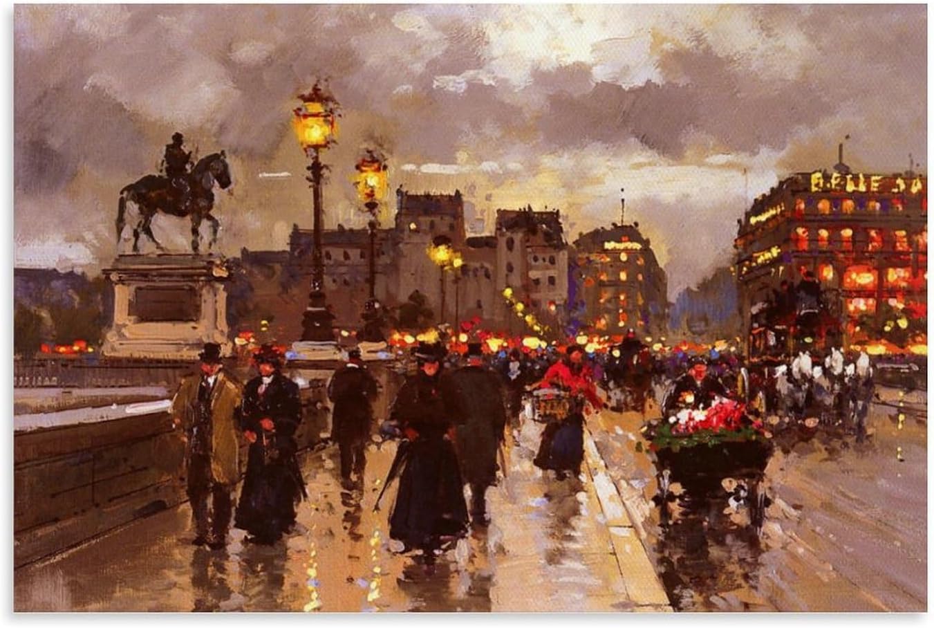DaiWenBo Edouard Cortes Street Scene Art Poster New