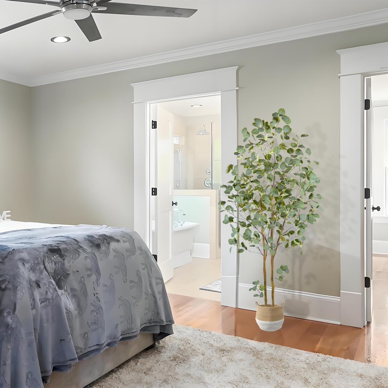 Artificial Eucalyptus Tree, 6ft Tall Faux Eucalyptus Plant with Basket for Home Office, 72'' Fake Tree for Indoor Outdoor Livingroom Garden Floor Décor - Image 4