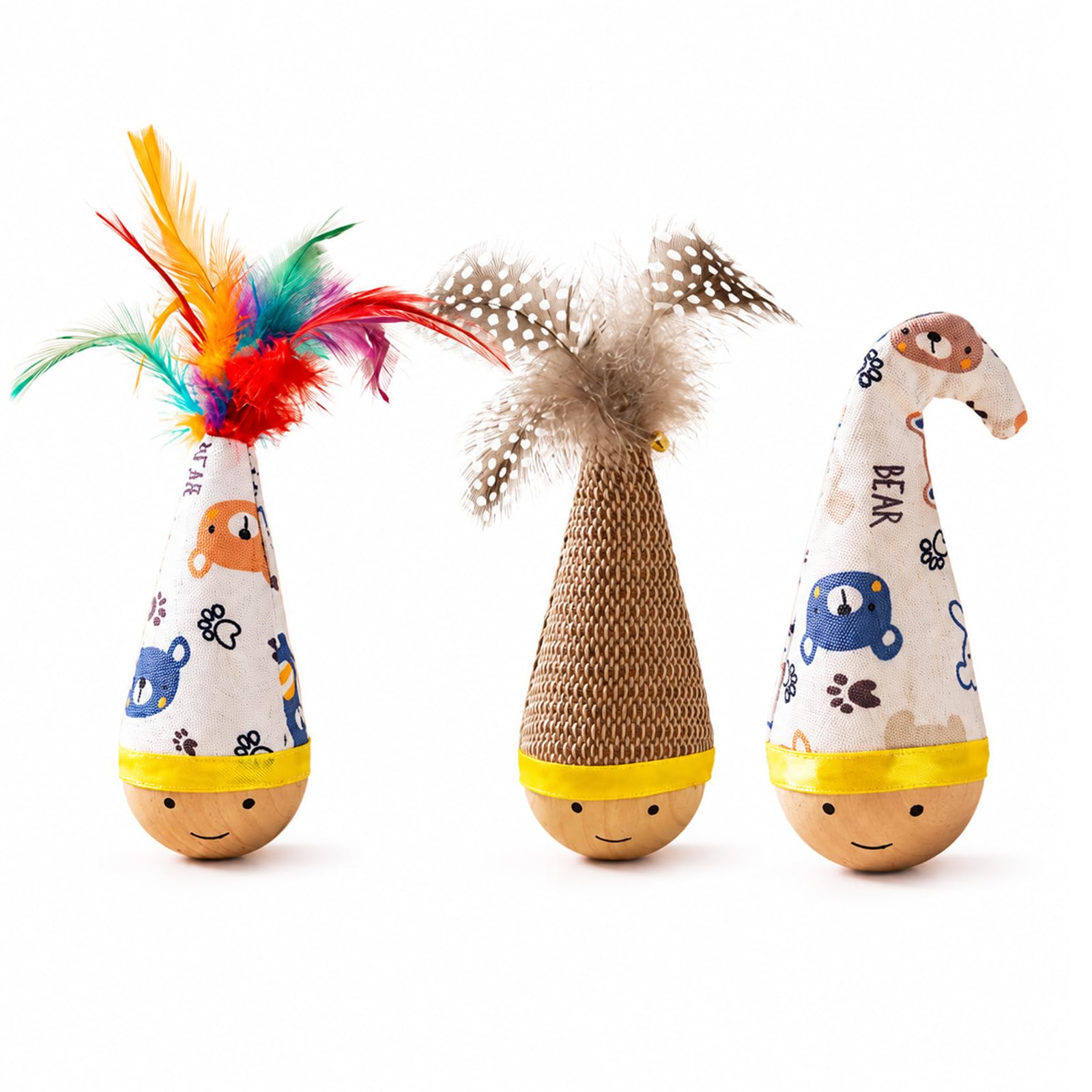 3 PCS Cats Toys Interactive, Interactive Cats Enrichment with Feathers