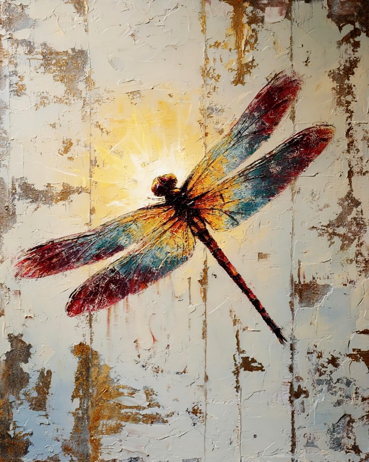Liubaishi Multicolour Paint By Numbers For Adults, Colourful Dragonfly, 40X50 Cm Acrylic Canvas Kit With Brushes And Paints