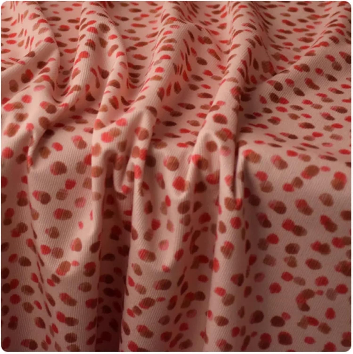 Corduroy Fabric, Elastic Corduroy Printed Fabric Geometric Dot Print Multicolor 1M 146cm Polyester(Color-01)
