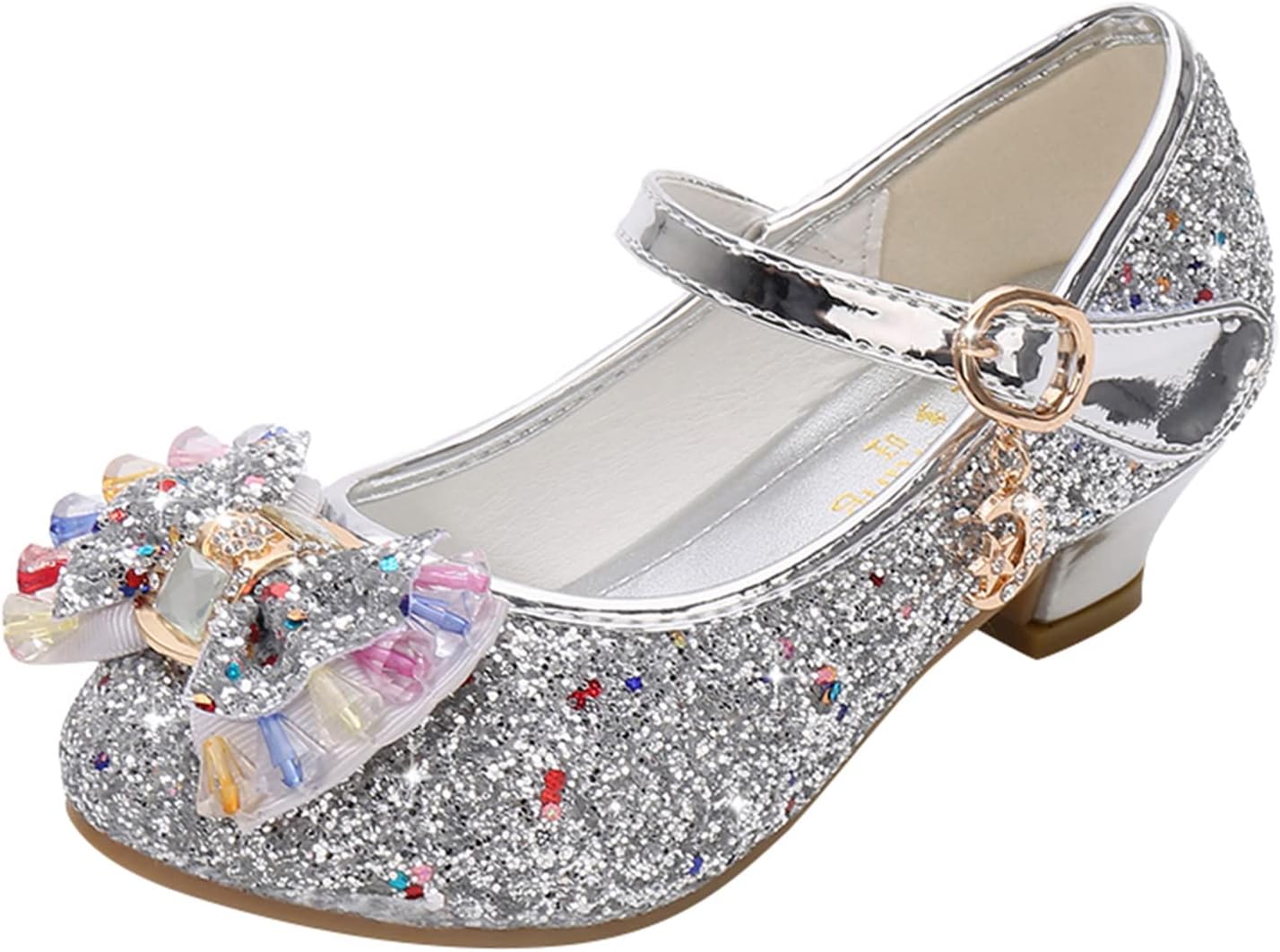 Girls Baby Princess Shoes Sequin Rhinestone Bow Sandals Crystal Dancing Shoes Infant Wedge Sandals (Black, 4.5 Years)