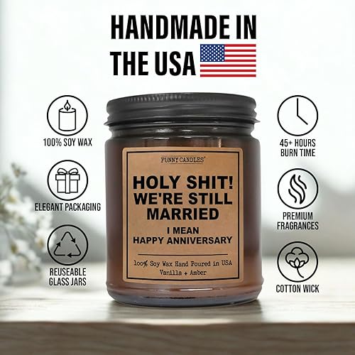 Miniatura 2 de Divertida vela de aniversario de regalo para ella, él  We're Still Married  Regalo de aniversario para marido, esposa, pareja  Vela de soja