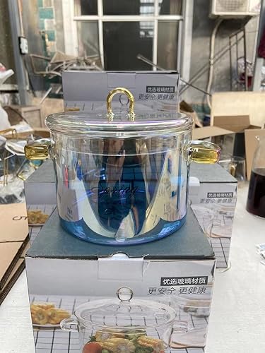 Miniatura 7 de Olla de cocina de vidrio 15 l50 onzas resistente al calor juego de utensilios de cocina hechos a mano olla para estufa segura para fideos de pasta