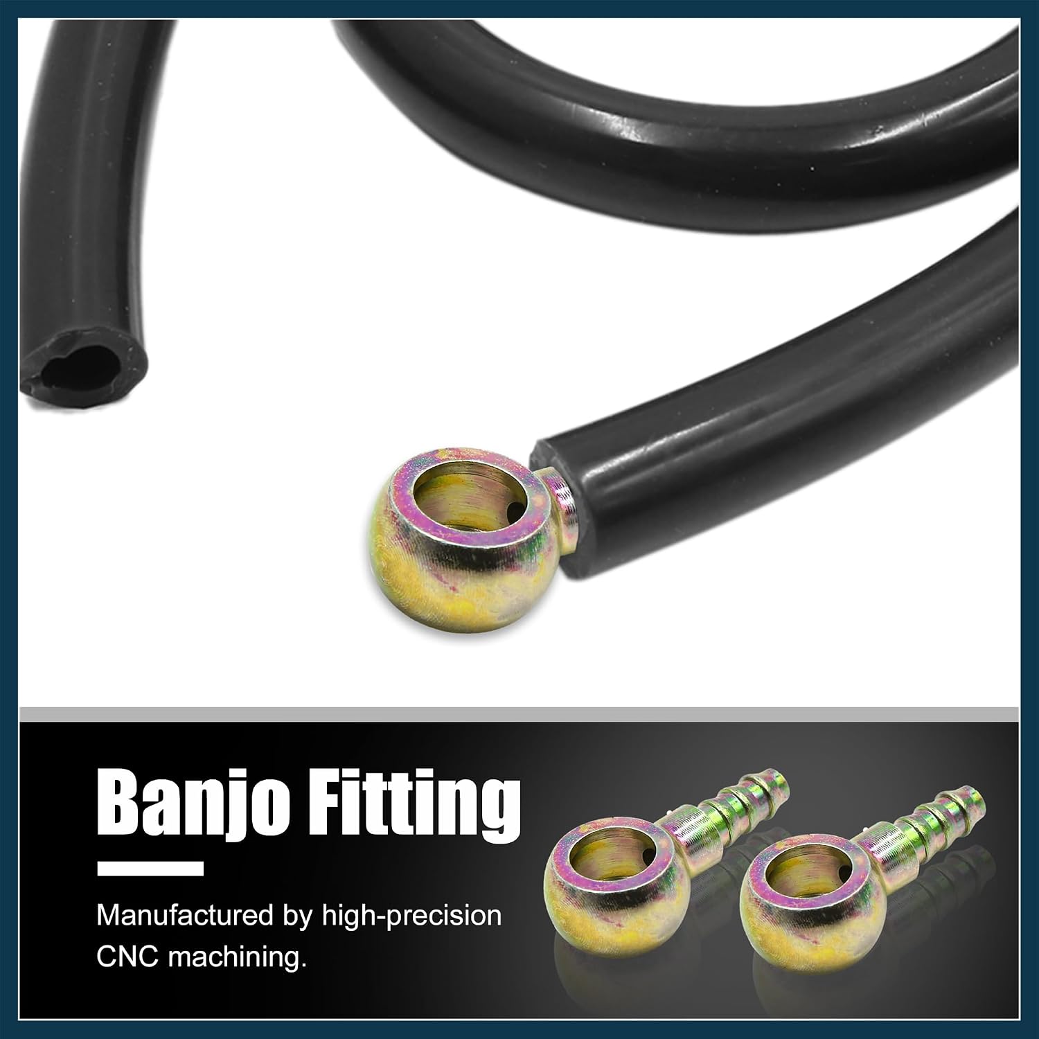 1/4" 6mm ID Hose Barb 12mm Banjo Fitting Fuel Line Adapter for Motorcycle Car 2pcs Automotive Parts