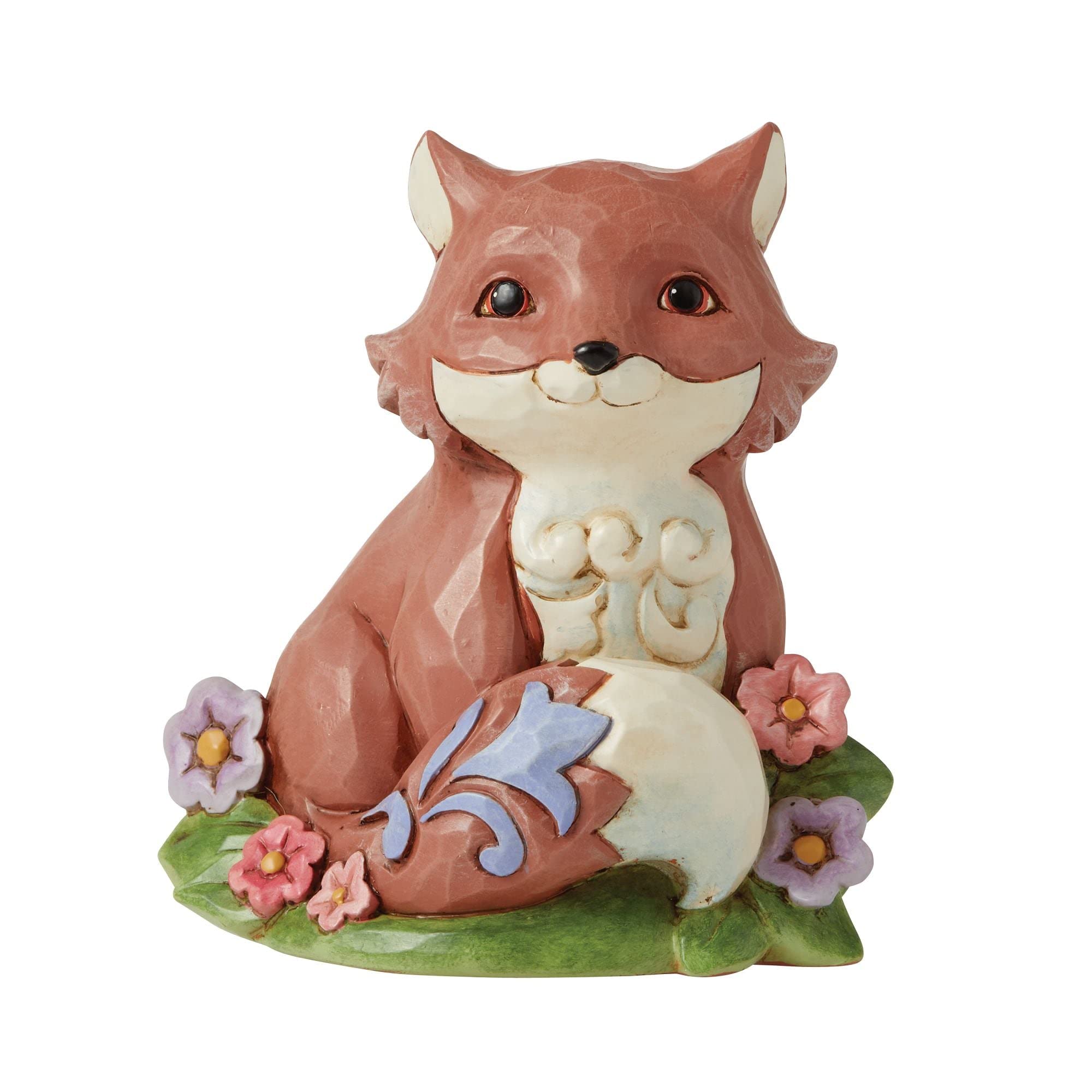 Jim Shore Heartwood Creek Fox in Flowers Miniature Figurine, 3.75 Inch, Multicolor