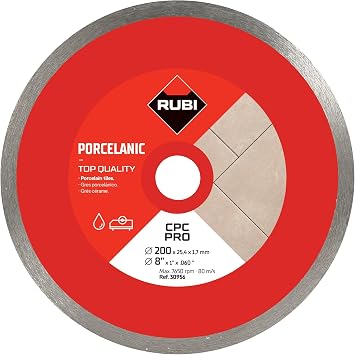 RUBI | Diamond Blade to Cut Fine Porcelain Tiles with Thicknesses of Less Than 25 mm | Recommended for Mitre Cutting | 200 mm | CPC 200 PRO