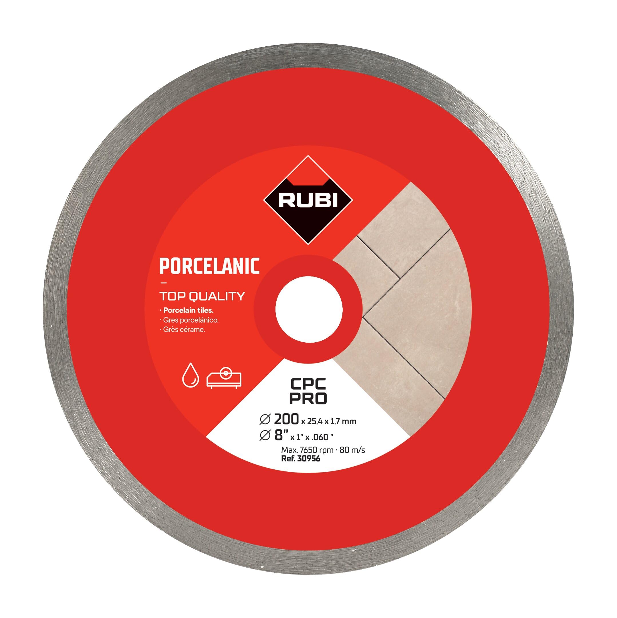 Rubi Grey | Diamond Blade To Cut Fine Porcelain Tiles With Thicknesses Of Less Than 25 Mm | Recommended For Mitre Cutting | 200 Mm | Cpc 200 Pro Size 3