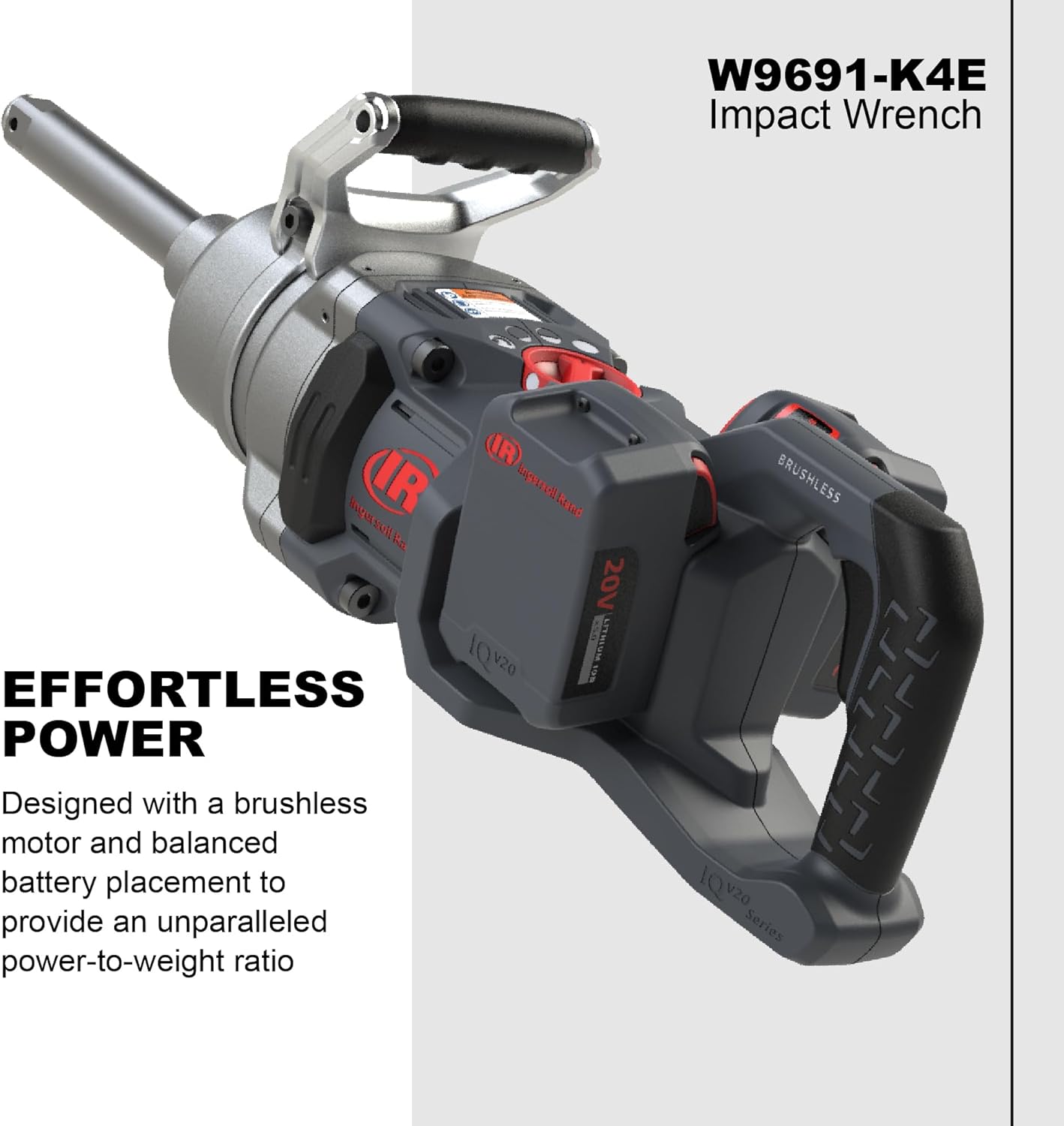 Ingersoll Rand W9691-K4E W9000 Series 20-Volt 1-Inch Cordless Impact Wrench Kit with Charger and 6-Inch Extended Anvil