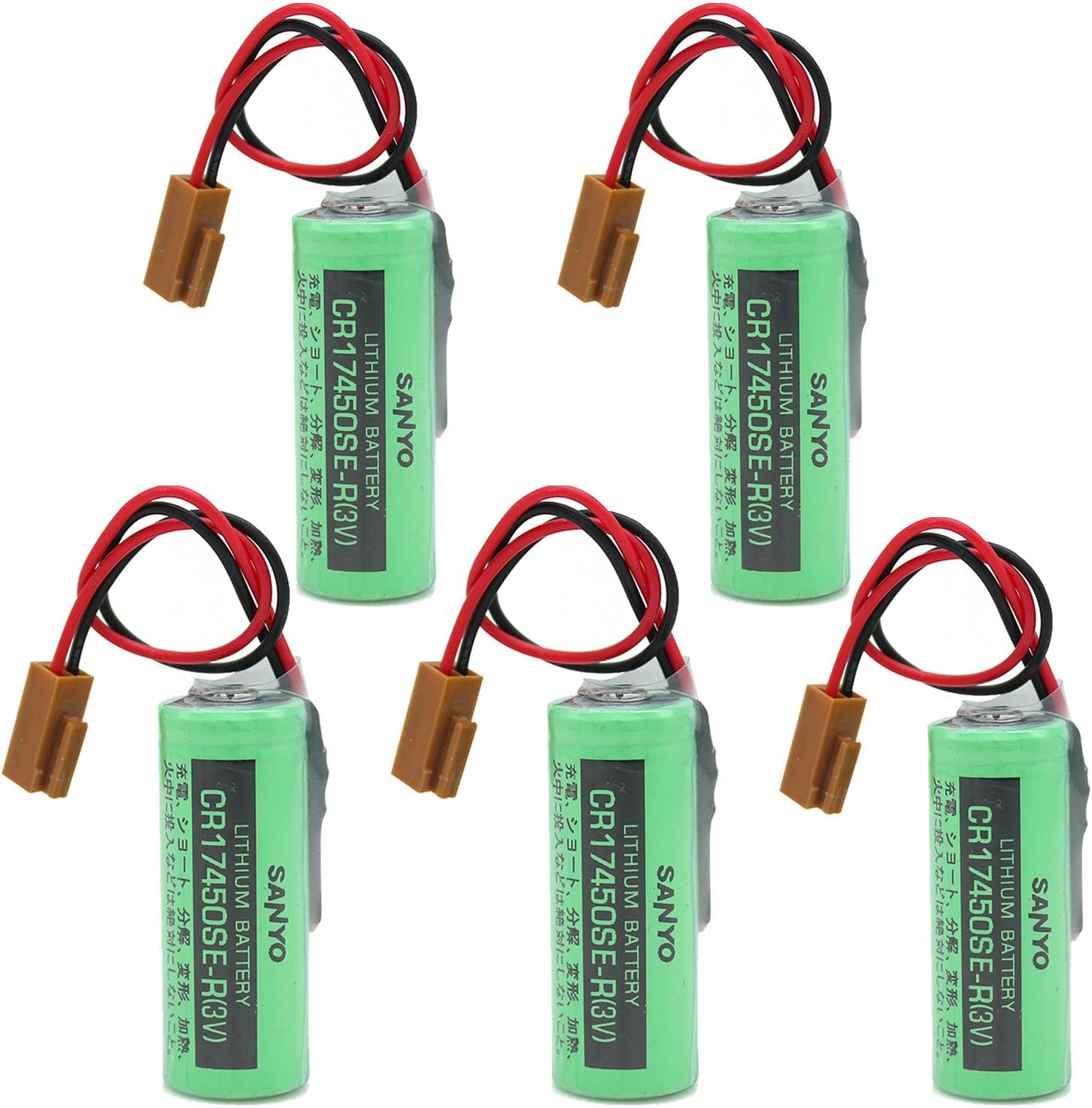 5-Pack 3V 2500mAh PLC Replacement Battery for CR17450SE-R A98L-0031-0012 CR17450-17450, FANUC CNC Series