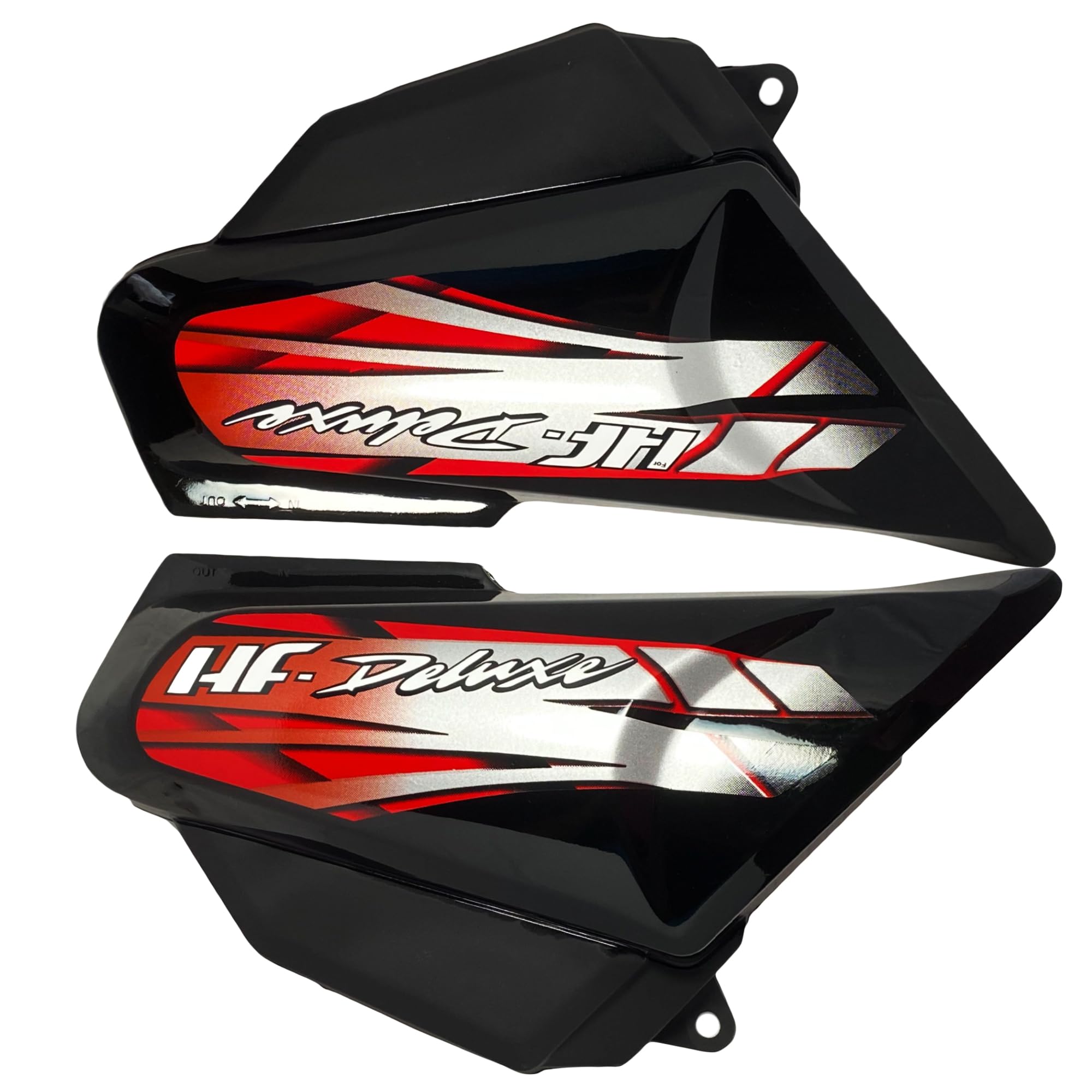 Side Panel Cover Set Compatible with HF Deluxe 3D 2016-2018 (Black-Red) | Left & Right Side Body Fairing Panels | ABS Plastic Replacement Side Covers | Durable Motorcycle Body Parts-image-45