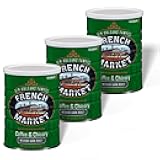 French Market Coffee Medium-Dark Roast Decaffeinated Ground Coffee & Chicory 12 oz. Canister (Pack of 3)