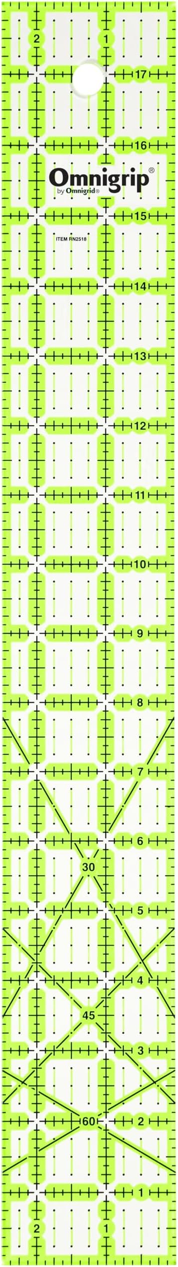 Omnigrip RN2518 Non-Slip Quilter's Ruler, 2-1/2 x 18-Inch