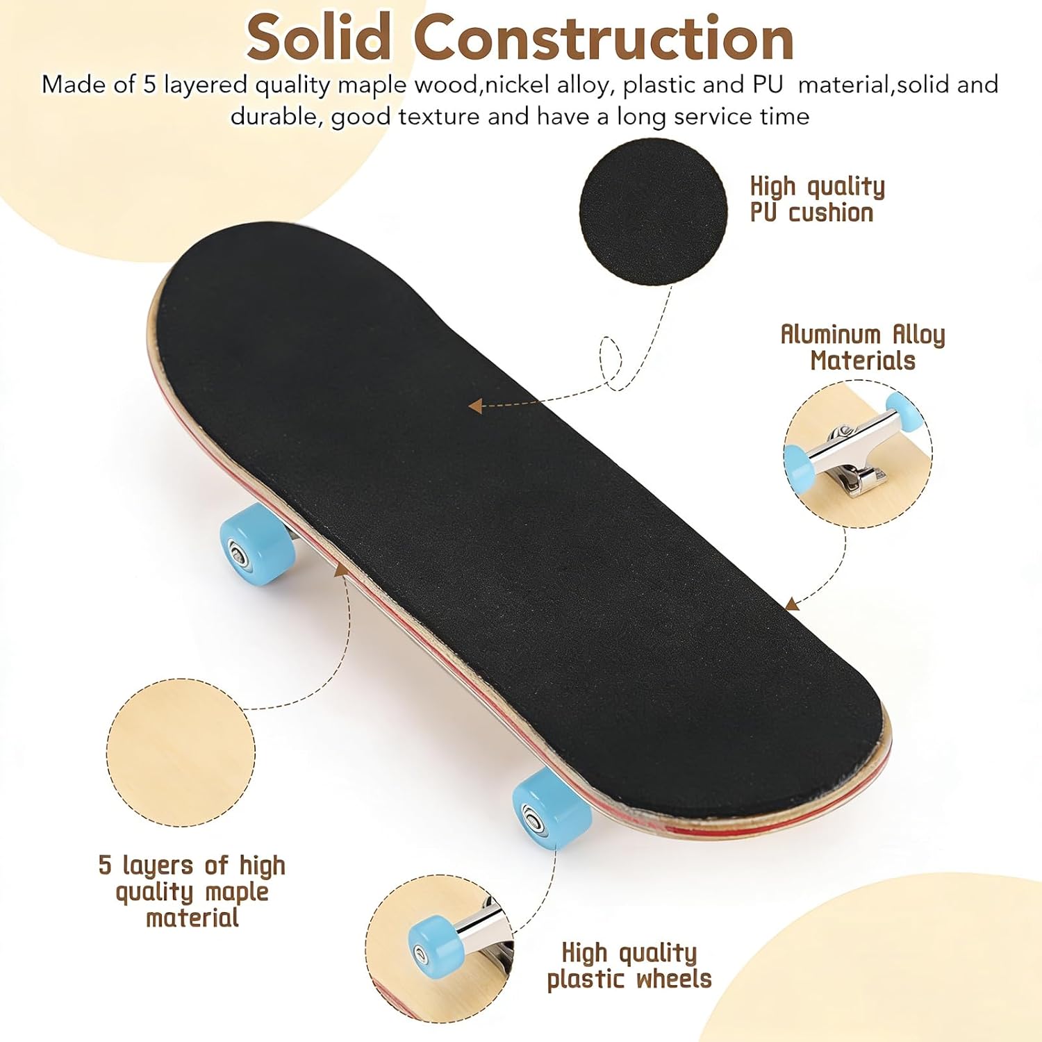 Mini Deskorolka na palce 5 warstw klonu deskorolka Mini DIY Finger Skate dla fanów prezenty urodzinowe dla dzieci zabawki dla dzieci