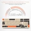 Rii Mechanical Keyboard Wireless Gaming Retro Keyboard Bluetooth Tri-Mode Keyboard 75% with QWERTZ Beige/Grey/Orange Tri-Colour Keyboard (BT5.0 + 2.4GHz + Cable)