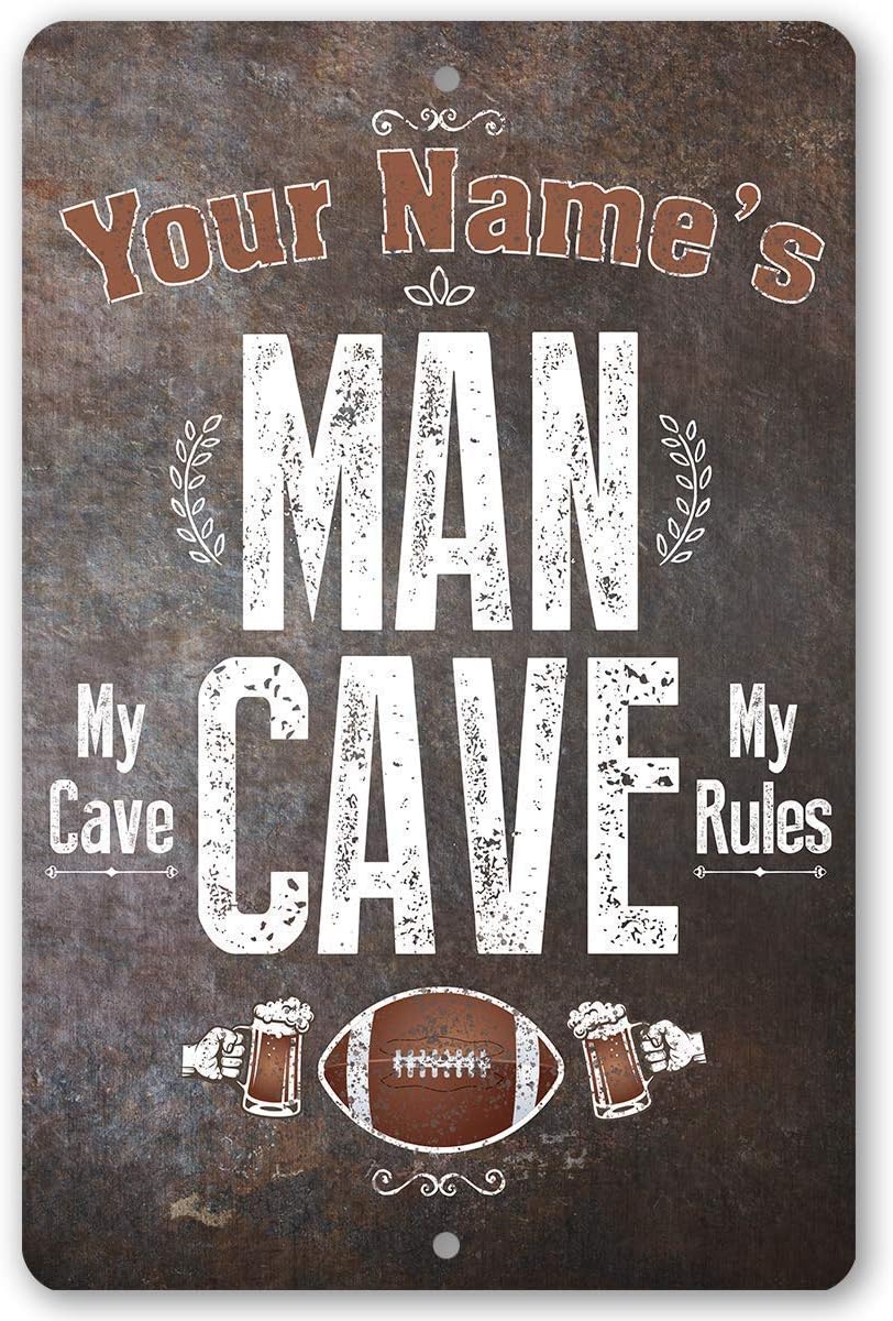 Funny Signs for Man Cave Decor -Personalized Man Cave - Metal Sign Man Cave Accessories - Indoor/Outdoor Vintage Tin Signs - Man Cave Signs and Decor, Home Bar Decor, Father's Day Gift, Basement Decor