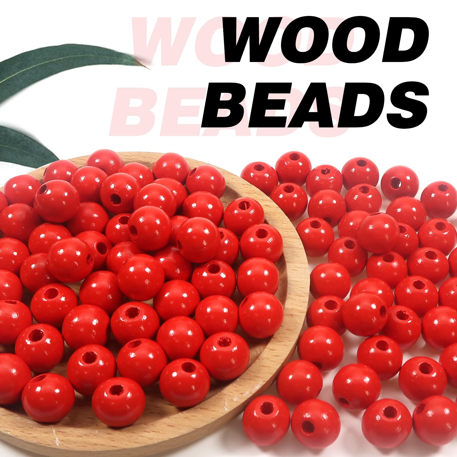 TOAOB 100 stuks Natuurlijke Houten Kralen Groene 16 mm Rond Losse Spacer Kralen voor doe-het-zelf Decoraties Sieraden Handwerk Maken