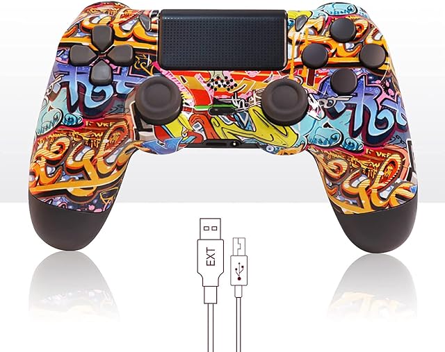 AUFGLO Wireless Controller for Ps4,Compatible with Ps4/Slim/Pro Console - (Graffiti)