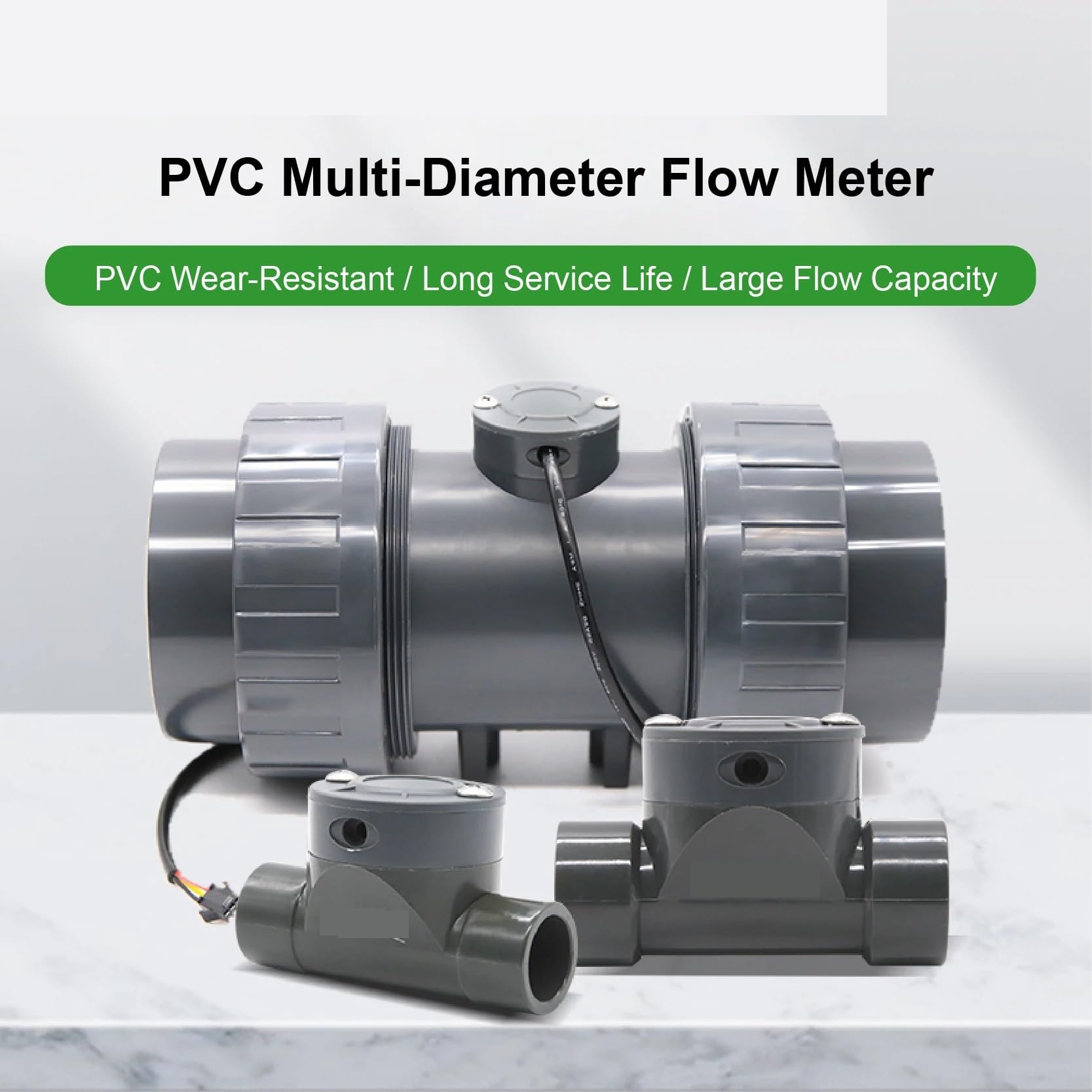 1 Uds. Medidor de Flujo de tubería electromagnética de PVC DN15-DN50 Sensor de Agua con RS485(ZJPVC-DN25)