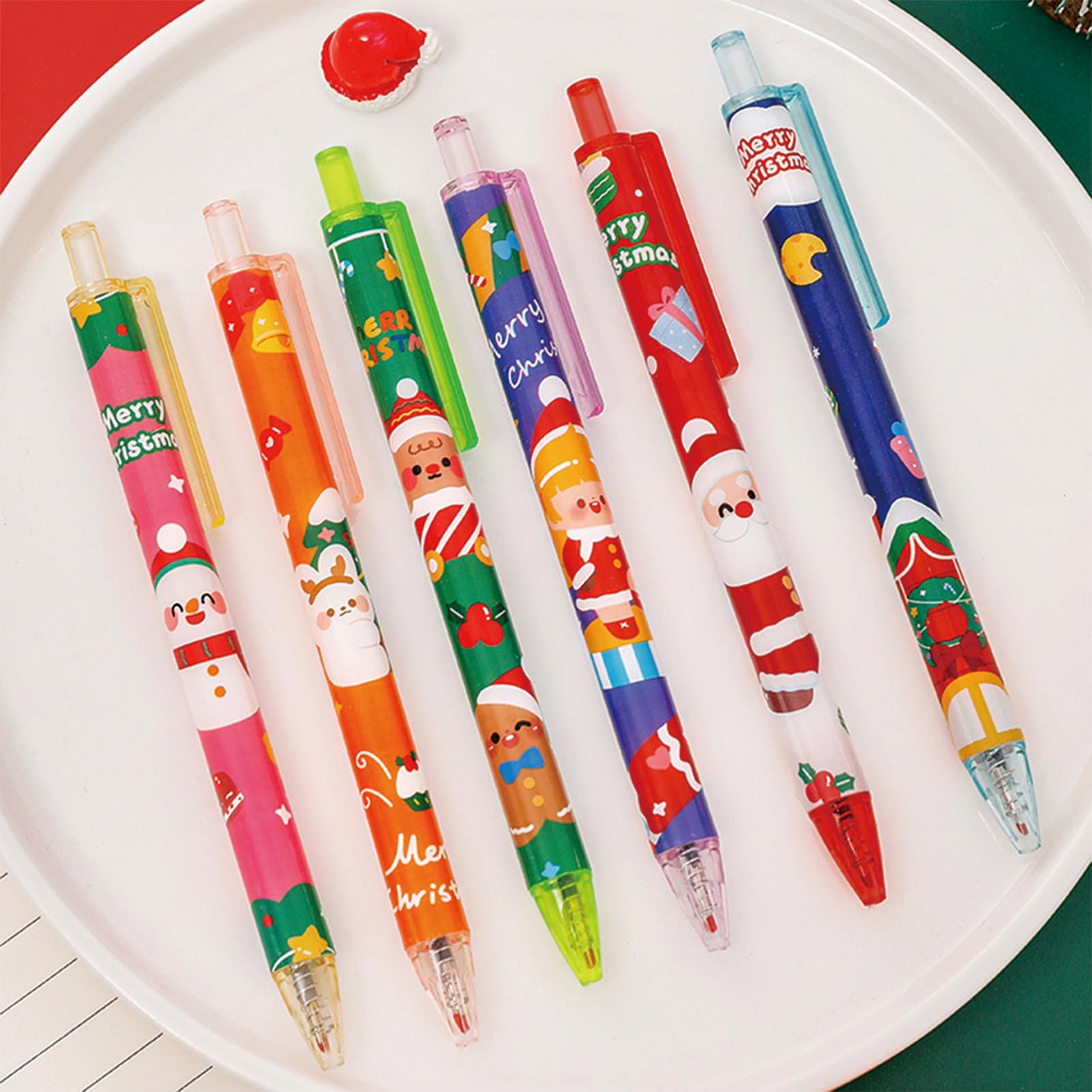 6 Pcs Gel Ink Pens Retractable Pens Cute Pen 0 5mm Black Ink Pen Writing Pens Office School — view 2