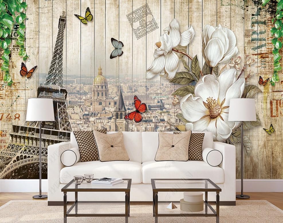 Papier peint intissé Tour Eiffel Paris haut de gamme - Poster mural géant salon 450x315cm