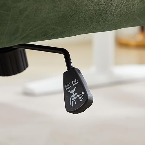 Miniatura 8 de YISHENG Silla de escritorio de piel sintética para oficina en casa, silla giratoria ajustable para computadora con ruedas y brazos, cómoda silla