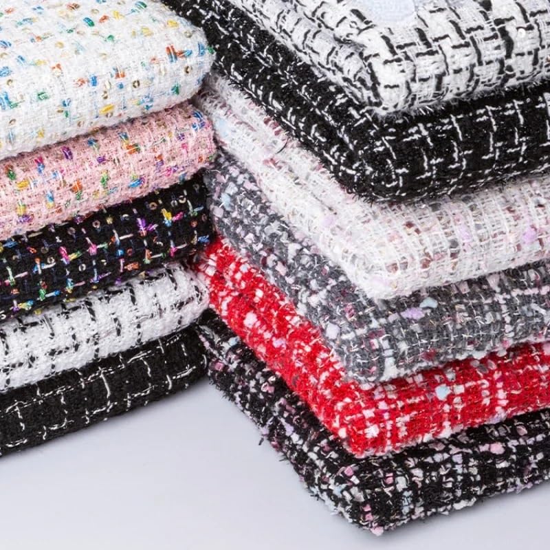 Tradycyjna tkanina tweedowa, Polyacetate Tweed Fabric Multicolor 100cm x 150cm(Color-20)