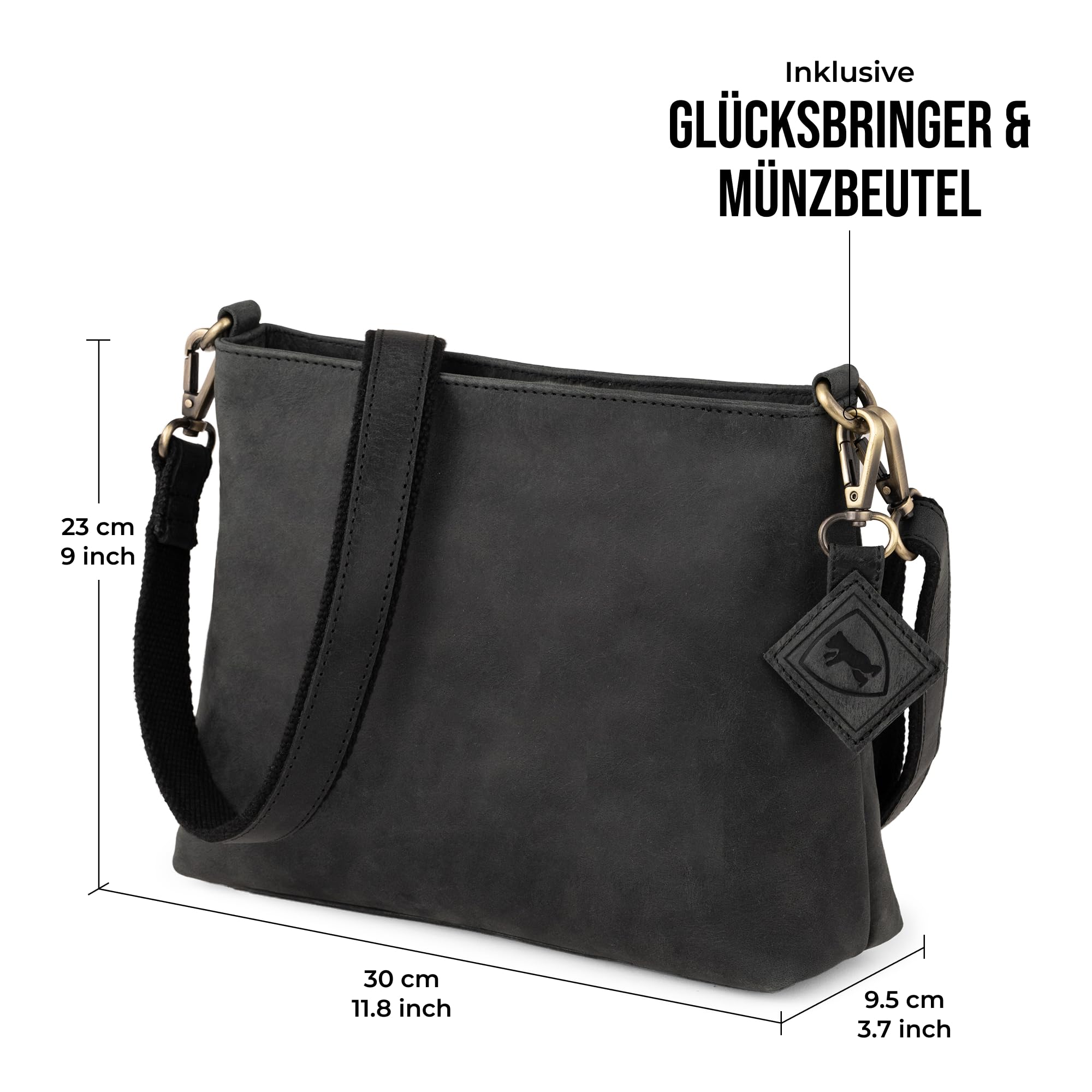 Berliner Bags Vintage Umhängetasche Marbella M, Große Schultertasche Crossbody Bag aus Leder, Handtasche für Damen