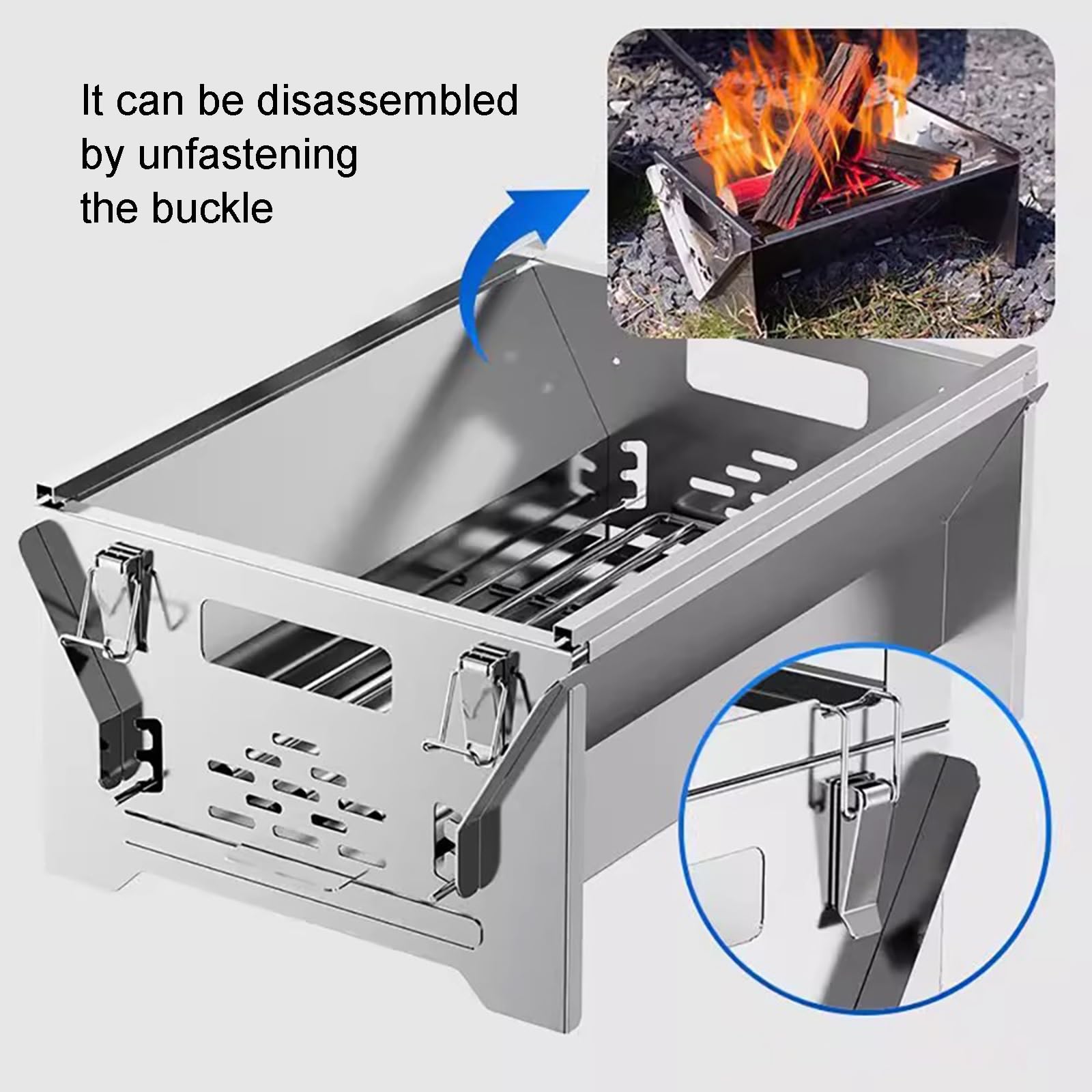 Barbecue Da Esterno, Griglia A Carbone Rotante A 360° Con Cestello Ribaltabile, Acciaio Inossidabile, Griglia Barbecue Portatile Staccabile, Per Campeggio Cortile Picnic Giardino Vacanze Feste Cucina