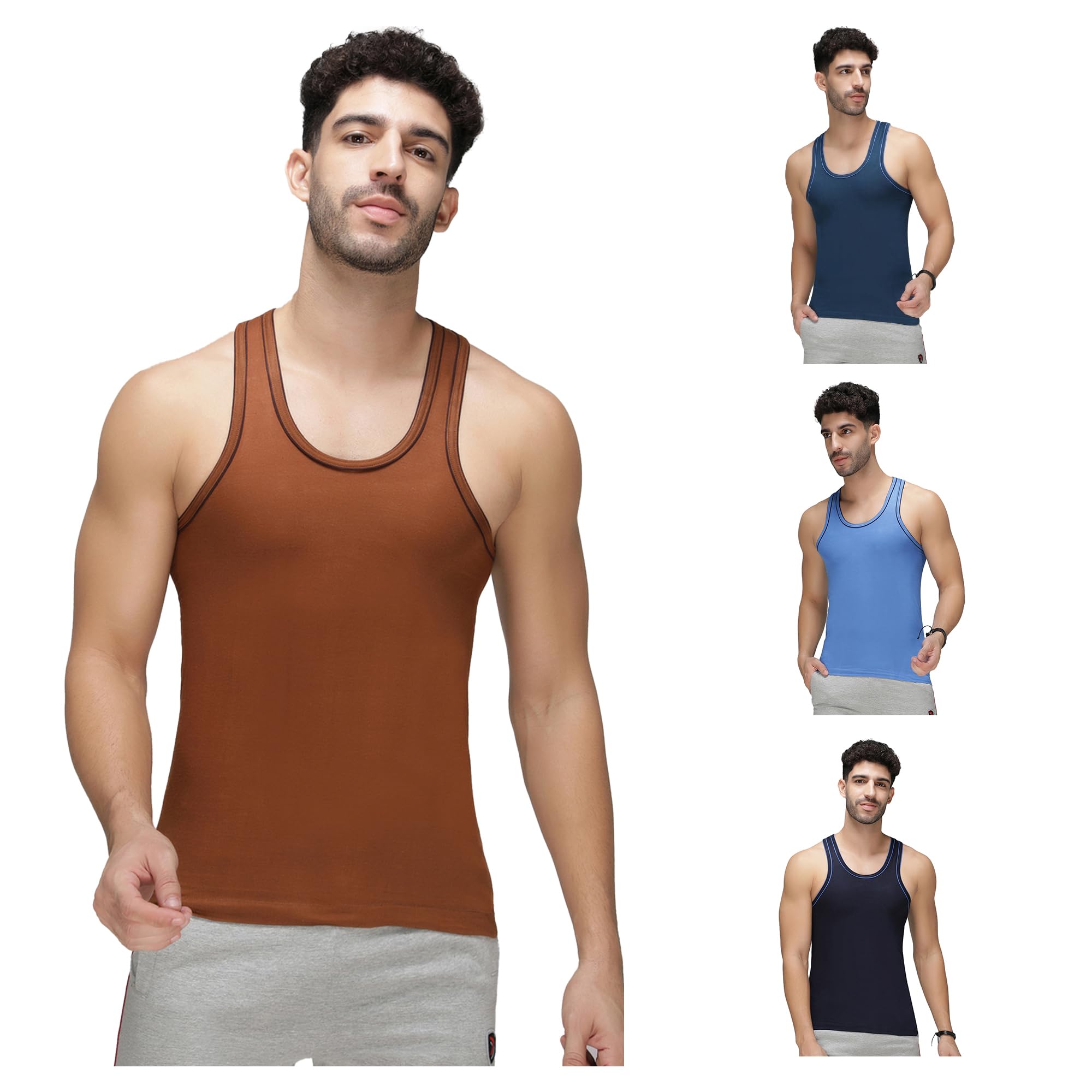 amul comfy Men's Vest | Round Neck | Breathable Lightweight Innerwear | Moisture Wicking | Soft Feel | Pack of 2 | Color May Vary-picture-16