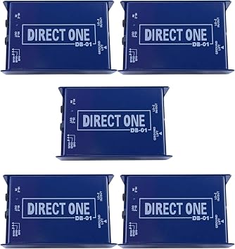5 PACK Pro Audio Passive DI Direct Box 1/4 "أداة إلى XLR متوازنة وغير متوازنة