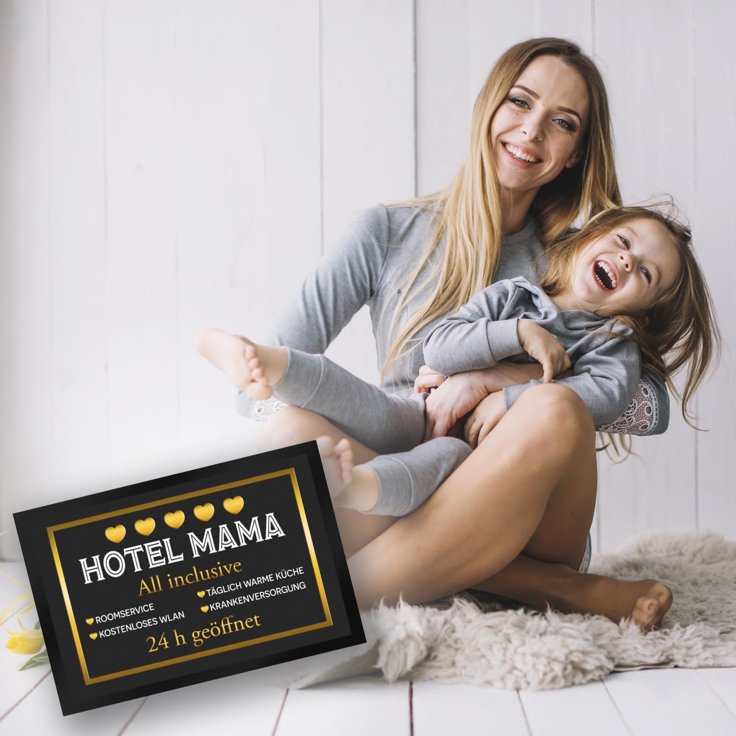 speecheese Hotel Mama - All Inclusive Fußmatte XXL in 50x75 cm als schöne und lustige Geschenkidee zum Muttertag oder Geburtstag für Deine Liebe Mama