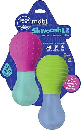 Mobi Skwooshlz - Bombillas exprimibles de agua, juguetes de baño para bebés, juguetes de baño de silicona, juguetes de bañera para bebés, para niños