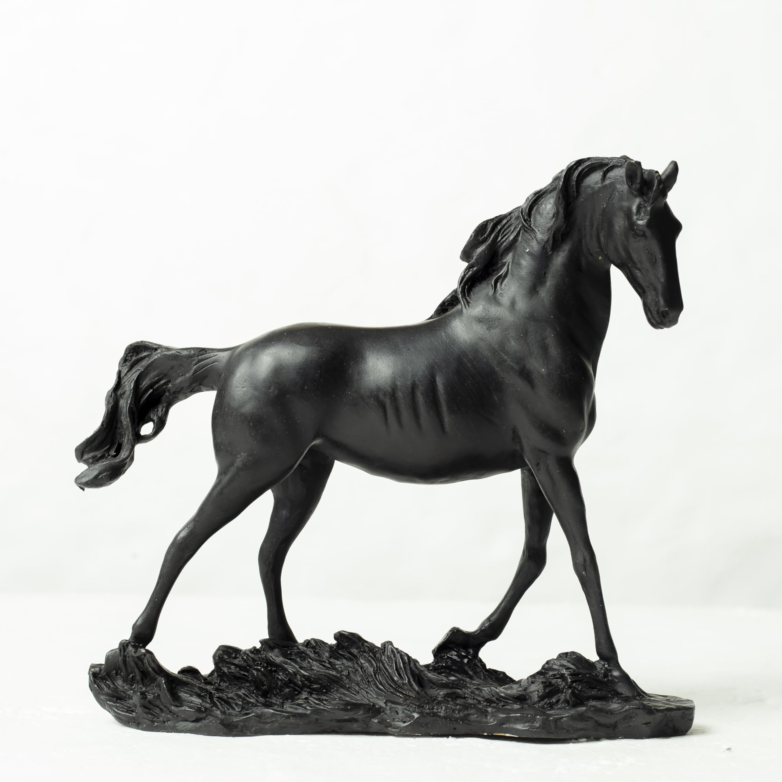 8.3'' Tall European Bronze Horse Statue Standing Horse Bronze Statue and Sculpture for Home Office Decor (Tail is chipped off)