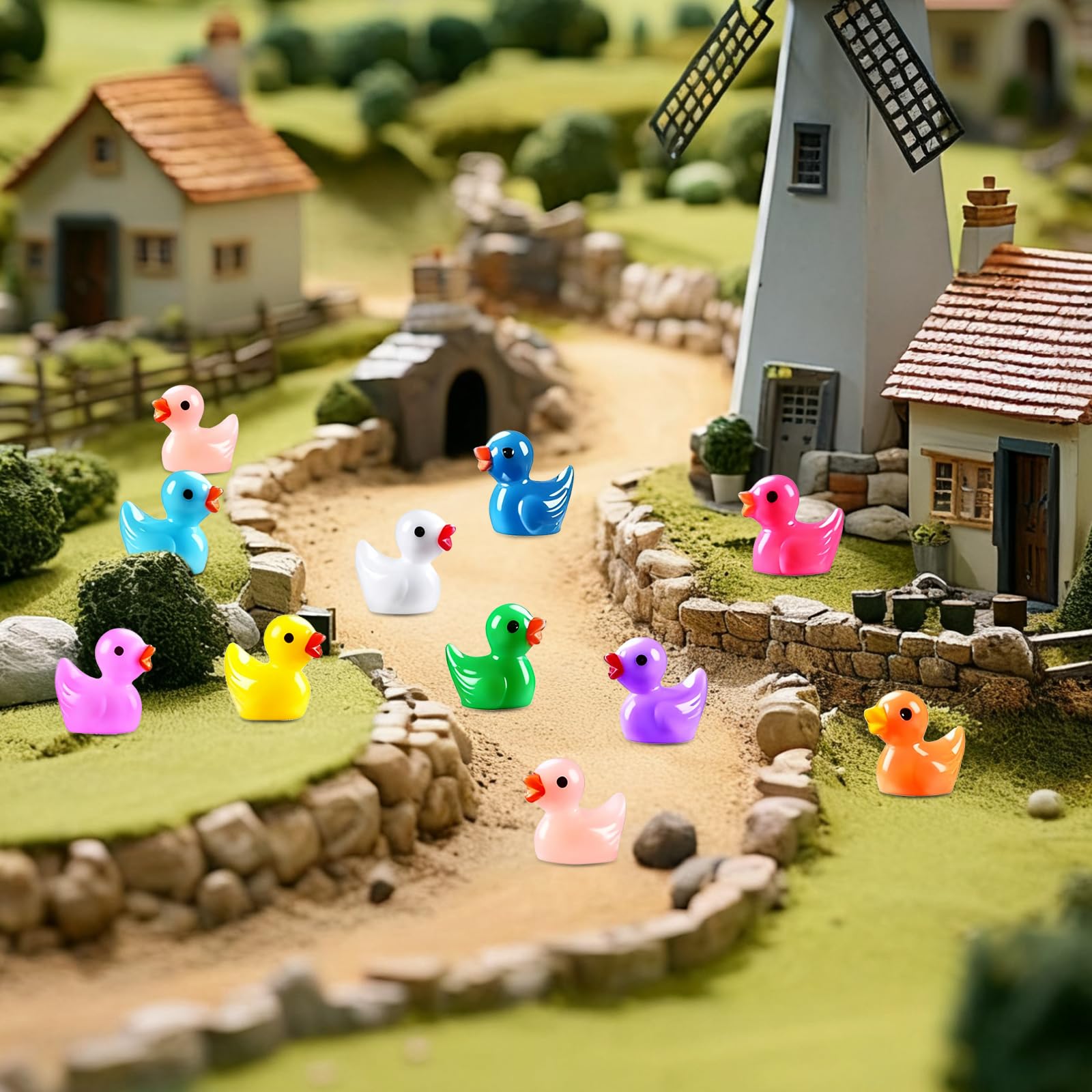 ZhouWei 42 Stück Mini Harz Tierfiguren, Mehrfarbige Mini Figuren Kleine
