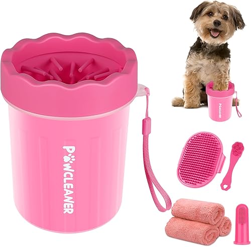 Miniatura 34 de Limpiador profesional 7 en 1 de patas de perro para perros y gatos, incluye 1 lavadora de patas portátil, 1 cepillo de baño, 2 cepillos de dientes