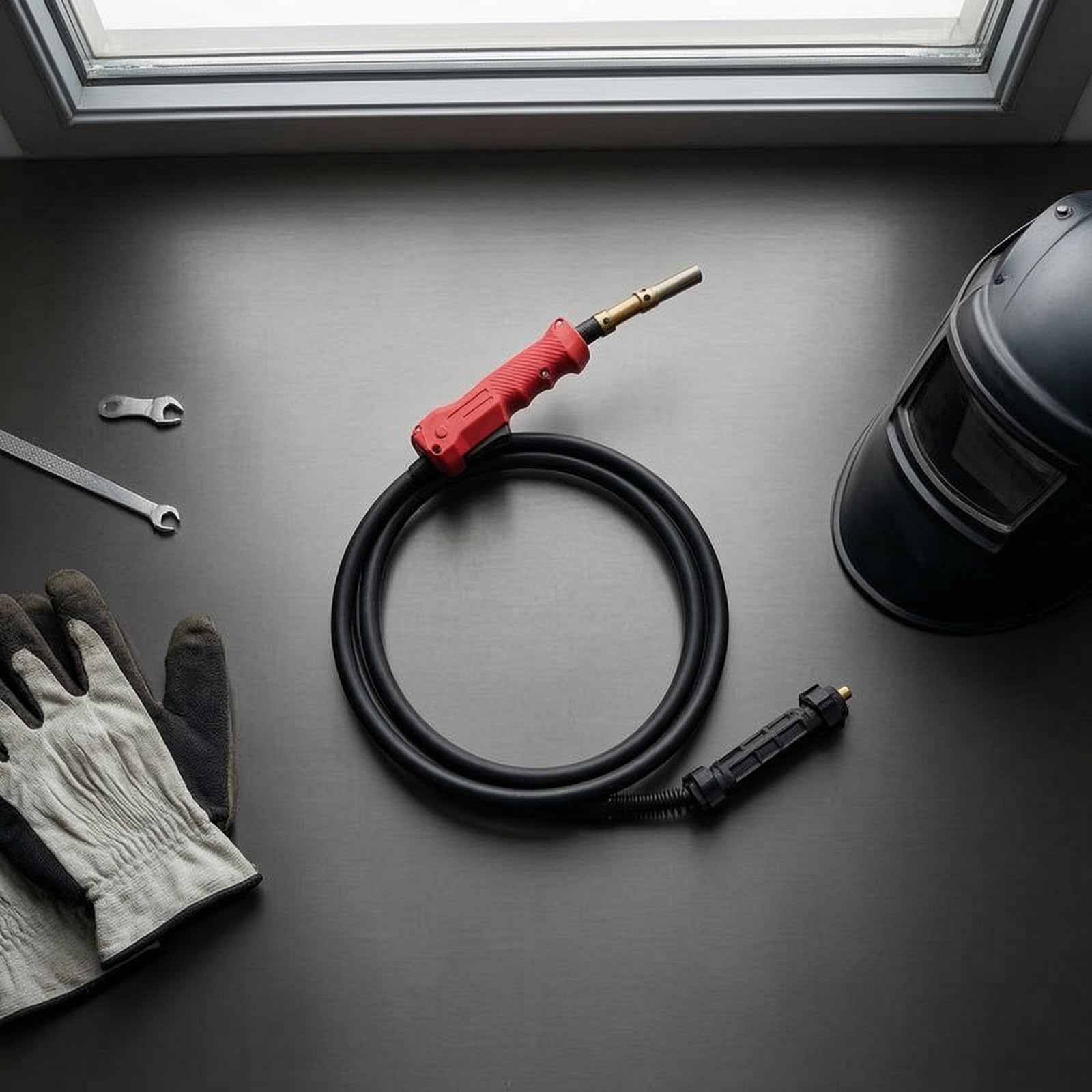 B Baosity Antorcha de Soldadura MIG Soplete de Gas Pistola de CO2 Conector Cilíndrico Flujo Estable y Sujeción Firme al Equipo, 3 Metros, Económico, Pistola Europea 500A